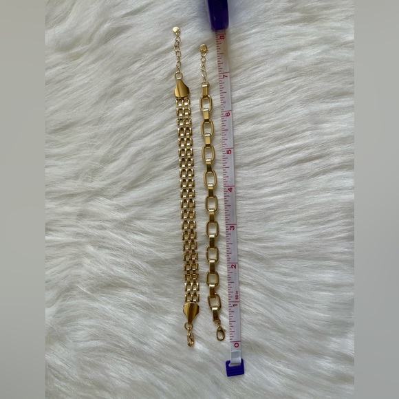 18K Gold Plated Over Brass Watch Band Link Bracelet Bundle - Picture 9 of 11